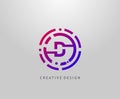 Abstract D Letter Logo. Modern Circle Network Technology Logo Design Royalty Free Stock Photo