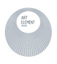 Abstract 3d linear mesh in a shape of circle vector background.