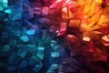 Abstract 3d luxury premium background, colorful crystal pieces golden accent, lighting effect Royalty Free Stock Photo