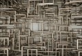 Abstract 3D Maze of Metallic Rectangular Frames To further creative work