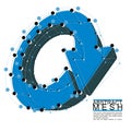 Abstract 3d mesh vector background, clear eps 8. Royalty Free Stock Photo