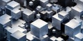 Abstract 3D Metallic Cubes Pattern Royalty Free Stock Photo