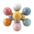 Abstract 3D molecular structure with colorful glossy spheres and metallic connectors molecule Royalty Free Stock Photo
