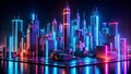 Abstract 3D Neon Cityscape: An Immersive Visual Experience Generative AI