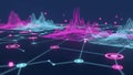 Abstract 3D Network of Data Visualization with Glowing Nodes image Royalty Free Stock Photo