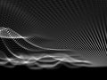 Abstract 3d noise points grid on black. Futuristic science wave.