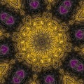 3d octagonal golden violet geometric pattern