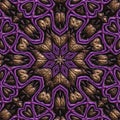 3d octagonal purple gold geometric fractal pattern