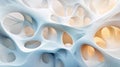 Abstract 3D Organic Structure with White Blue and Orange Hues Royalty Free Stock Photo