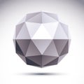 Abstract 3D origami polygonal object, vector geometric design element, clear eps 8.