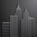 Abstract 3D Paper Black Skyscrapers