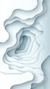 Abstract 3D Paper Cut Background. Topographic Pattern in Light Blue Monochromatic Colors. Royalty Free Stock Photo