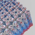 Abstract 3d patterned surface. Grey, blue and red colors. 3d illustration, 3d rendering