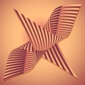3D perspective object twist striped lines pattern background