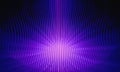 Abstract 3D Purple Ellipsoid with Vertical Ribbed Texture and Central Radiant Burst Light Royalty Free Stock Photo