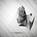 Abstract 3D pyramid, vector template for business