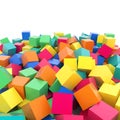Abstract 3d rainbow colored cubes on white background Royalty Free Stock Photo