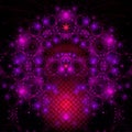 3d red purple symmetric fractal graphic