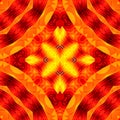 3d red yellow kaleidoscopic fractal pattern Royalty Free Stock Photo