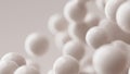 Abstract 3D render animation slow motion moving milky white milk orbs matte animated background metaballs blobs