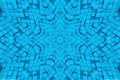 Abstract 3d render, blue geometric background design with cubes Royalty Free Stock Photo