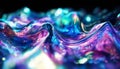 Abstract 3d render, colorful holographic background design, modern glass wavy illustration Royalty Free Stock Photo