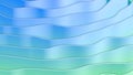 Abstract 3D render colorful blue green spline strips rows light and shadow curves flowing motion movement surface texture Royalty Free Stock Photo