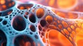 Abstract 3D Render of a Complex Interconnected Network of Circular Cavities
