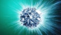 Shattered Crystal Sphere Explosion with Radiant Light Burst Royalty Free Stock Photo