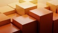Abstract Geometric Cubes in Warm Gradient Tones Royalty Free Stock Photo