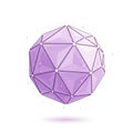 Geometric Lavender Sphere Floating Gently on a Clean White Background Royalty Free Stock Photo