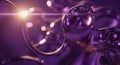Abstract Purple Chrome Bubbles with Light Flare Royalty Free Stock Photo