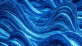 Abstract 3D render of flowing blue digital waves with glowing circuit patterns Royalty Free Stock Photo