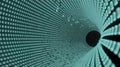 Abstract glowing digital tunnel with data elements flowing through cyberspace Royalty Free Stock Photo