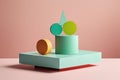 abstract 3 d render of geometric shapes on a pastel background. for design. modern styleabstract 3 d render of geometric shapes on