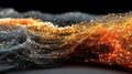 Abstract 3D render of glowing data threads in a dynamic neural network. Generated Ai Royalty Free Stock Photo