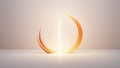 Abstract 3D render of a glowing orange circle on a white background Royalty Free Stock Photo
