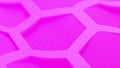 Abstract 3d render, hexagonal geometric background with pink colore sphere