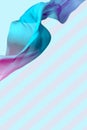 Abstract 3D Render Illustration. Flying Silk Fabric Wave, Waving