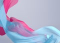 Abstract 3D Render Illustration. Flying Silk Fabric Wave, Waving