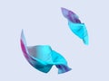 Abstract 3D Render Illustration. Flying Silk Fabric Wave, Waving