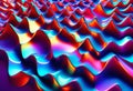 Abstract 3d render of light emitter glass with iridescent holographic