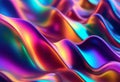 Abstract 3d render of light emitter glass with iridescent holographic