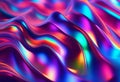 Abstract 3d render of light emitter glass with iridescent holographic