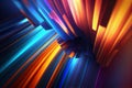 Vibrant Multicolor Spectrum Background with 3D Render, Orange Blue Neon Rays and Glowing Lines, generative ai Royalty Free Stock Photo