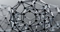 Abstract 3D Render of a Metallic Molecular Structure with Interconnected Spheres Royalty Free Stock Photo