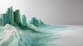 Abstract 3D Render: Mid-Year Business Review & Q3 Planning with Calendar and Graphs