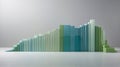 Abstract 3D Render: Mid-Year Business Review & Q3 Planning with Calendar and Graphs