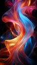 Abstract 3d render. Multicolored waves. Holographic shape in motion. Iridescent gradient digital art for banner