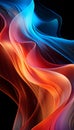 Abstract 3d render. Multicolored waves. Holographic shape in motion. Iridescent gradient digital art for banner